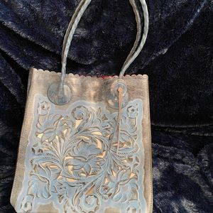 Patricia Nash Blue Leather Tote